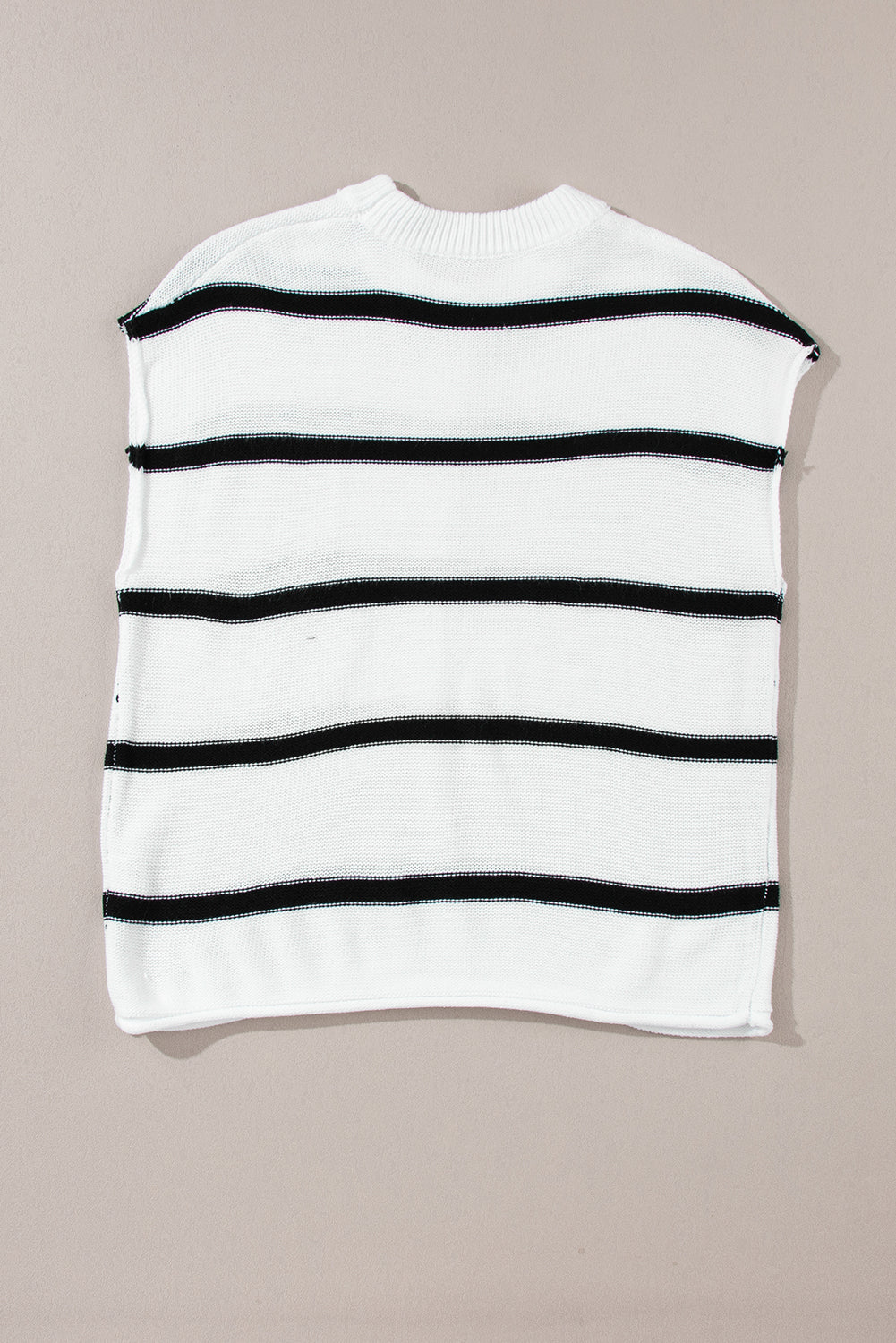 White Striped Batwing Sleeve Sweater Tee